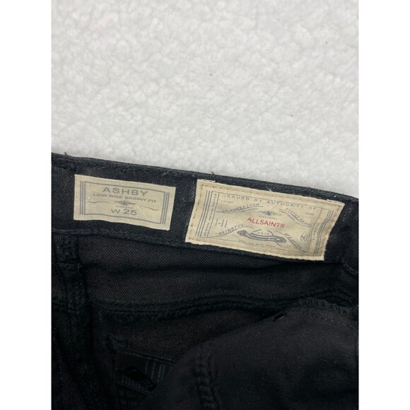 AllSaints Petrel Ashby Skinny Jeans Women’s 25 Black Coated Denim Punk Style - Picture 10 of 10